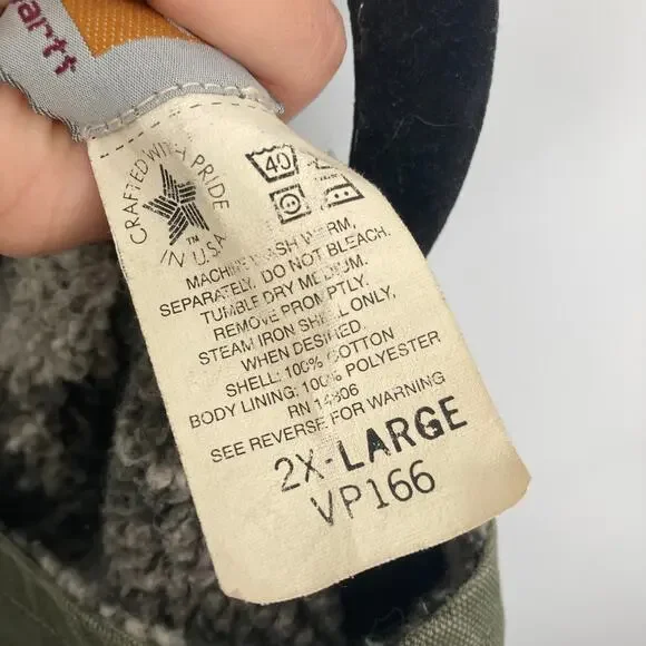 VTG Carhartt Wip Vest Canvas Green Sherpa Aztec Southwest USA Rare 90s Western